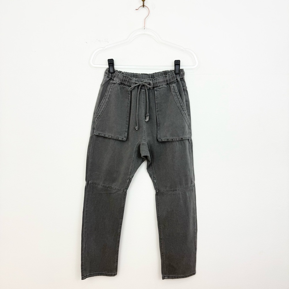 Judith March Washed Gray Utility Jogger Pants Size S Casual Cropped